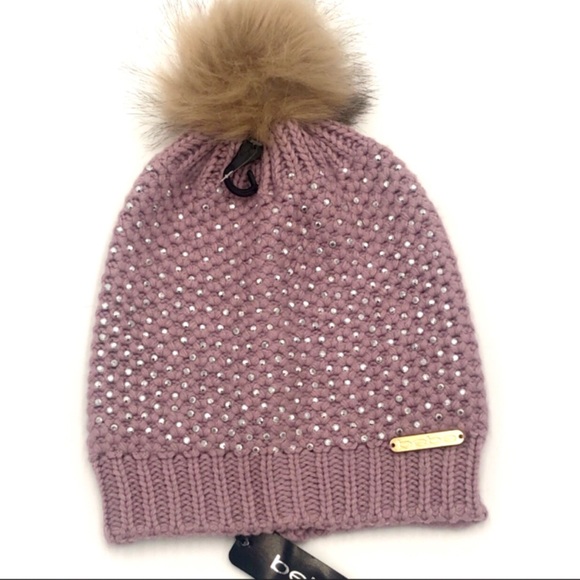 bebe Lavender Knit Logo Beanie - Picture 5 of 6
